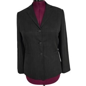 Vintage Women's Barami Black 100% Silk Suit Jacket Blazer - Size 8